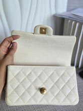 Load image into Gallery viewer, CHANEL 21S Series 31 White Caviar Aged GHW Top Handle Mini Rectangular Flap Bag
