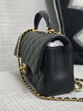 Load image into Gallery viewer, Chanel Black Lambskin GHW Top Handle Mini Rectangular Flap Bag
