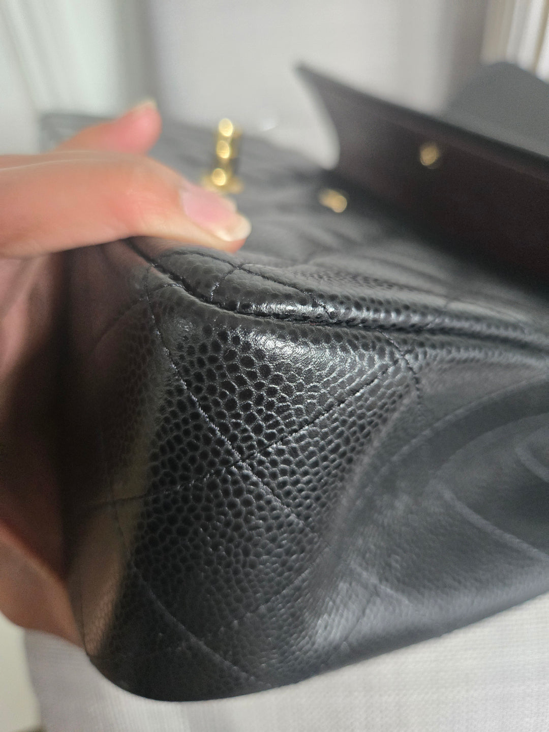Chanel series 24 Black Caviar GHW Jumbo Timeless Double Flap Bag