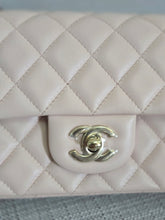 Load image into Gallery viewer, Chanel 23S 2023 Spring/Summer Collection Light Pink Lambskin champagne GHW Mini Rectangular Flap Bag
