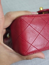 Load image into Gallery viewer, Chanel series 1 Red Lambskin 24K GHW Vintage Classic Mini Flap Bag
