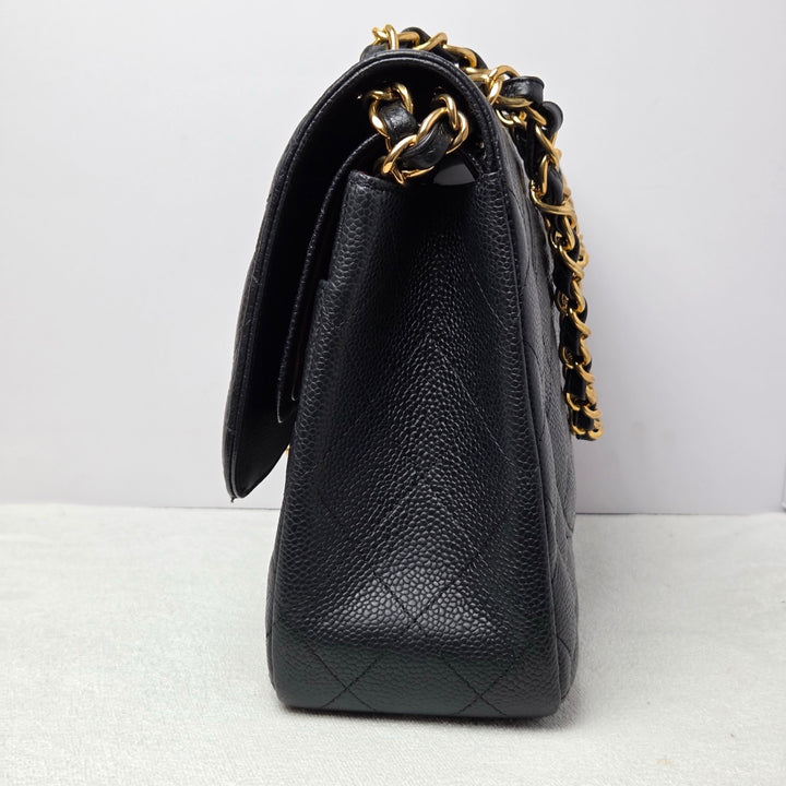 CHANEL series 16 Black Caviar GHW Jumbo Timeless Classic Double Flap Bag 2012