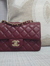 Load image into Gallery viewer, Chanel 23S 2023 Spring/Summer Collection Burgundy Lambskin Classic Mini Rectangular Flap Bag with Champagne GHW
