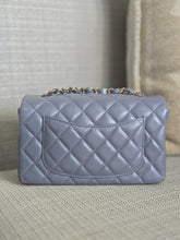 Load image into Gallery viewer, Chanel 22B Iridescent Light purple lambskin champagne GHW Mini Rectangular Flap Bag
