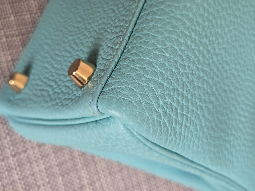 Hermes Kelly 28 in Bleu Atoll Togo Leather GHW