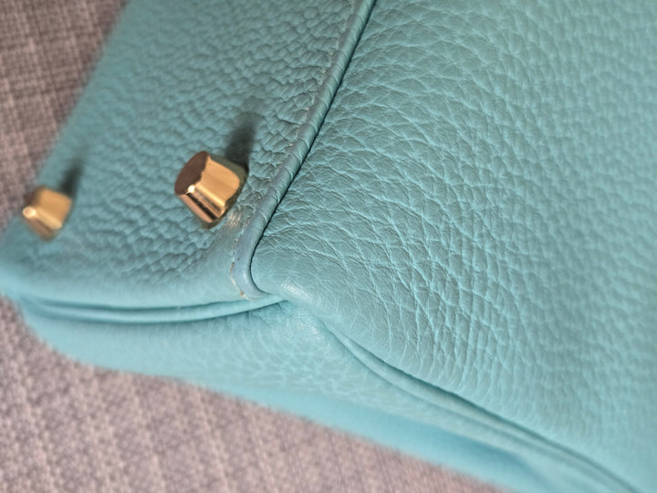 Hermes Kelly 28 in Bleu Atoll Togo Leather GHW