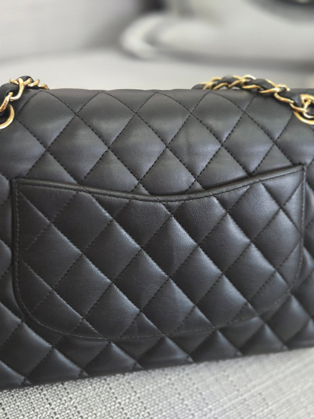Chanel series 16 2012 Black Lambskin Medium ML Timeless Classic Double Flap Bag with GHW