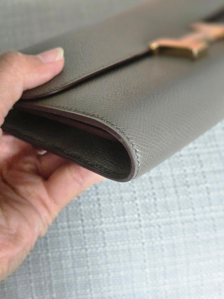 Hermes Constance to Go Long Wallet in Gris Etain Epsom Leather GHW Stamp Z 2021