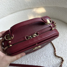 Load image into Gallery viewer, Chanel series 26 Burgundy Calf skin Aged GHW Camera Case bag with top handle
