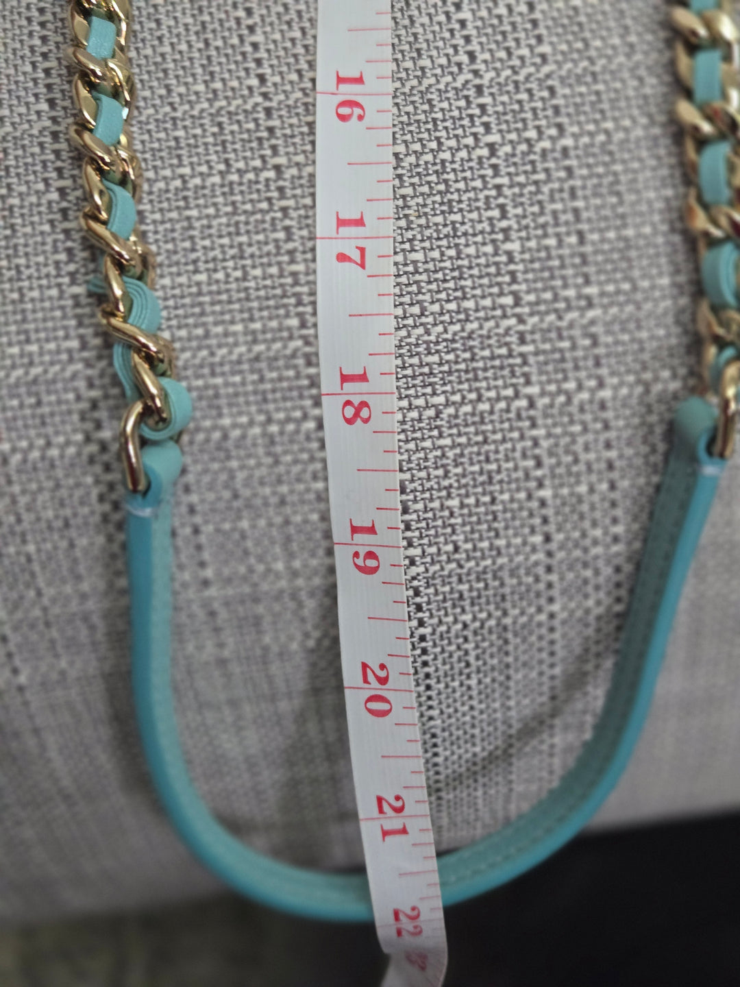 Chanel Series 26 2018/2019 19C Tiffany Blue Calfskin Casual Trip Camera Case Bag with Champagne GHW