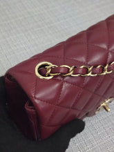 Load image into Gallery viewer, Chanel 23S 2023 Spring/Summer Collection Burgundy Lambskin Classic Mini Rectangular Flap Bag with Champagne GHW
