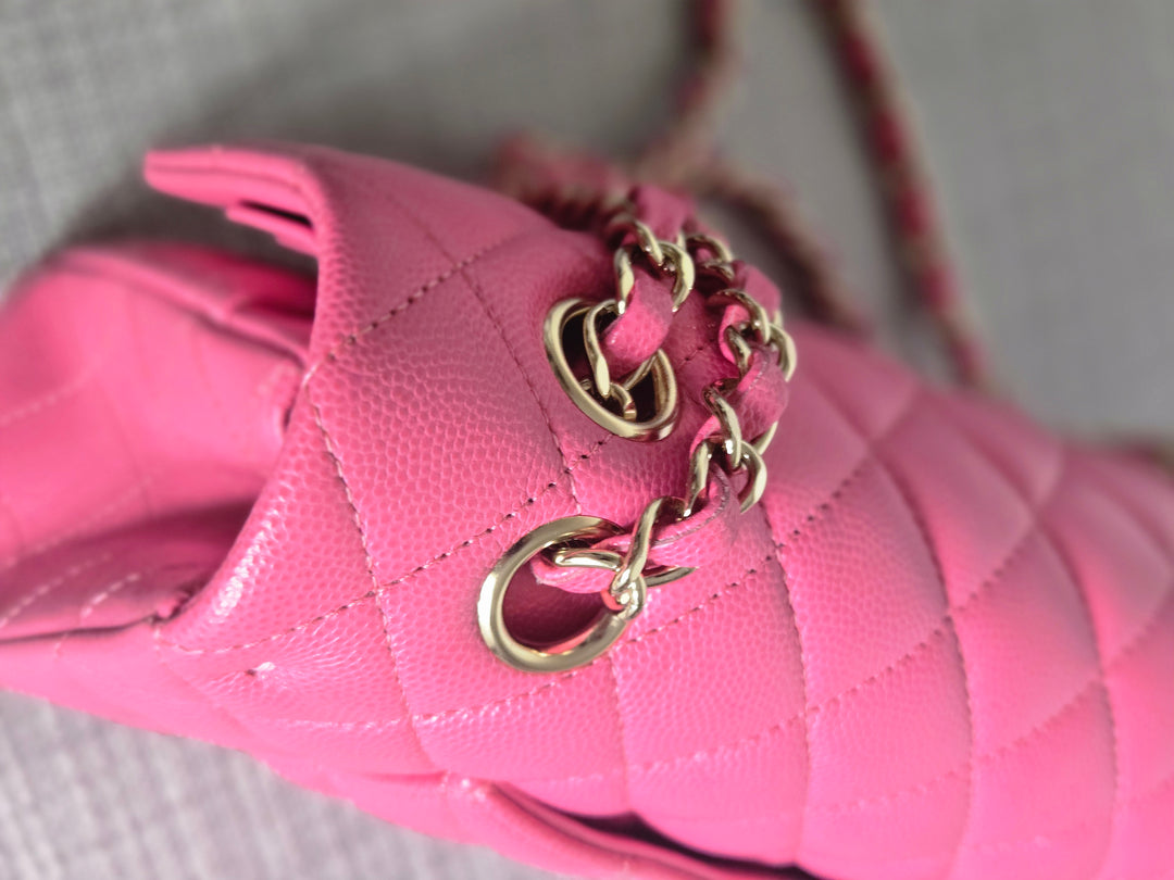 Chanel series 27 19C Collection Barbie Pink Caviar LGHW Medium ML Timeless Classic Double Flap Bag