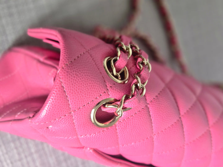 Chanel series 27 19C Collection Barbie Pink Caviar LGHW Medium ML Timeless Classic Double Flap Bag
