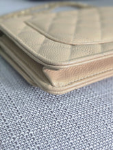 Load image into Gallery viewer, Chanel Beige Clair Caviar GHW Classic Wallet on Chain (WOC)
