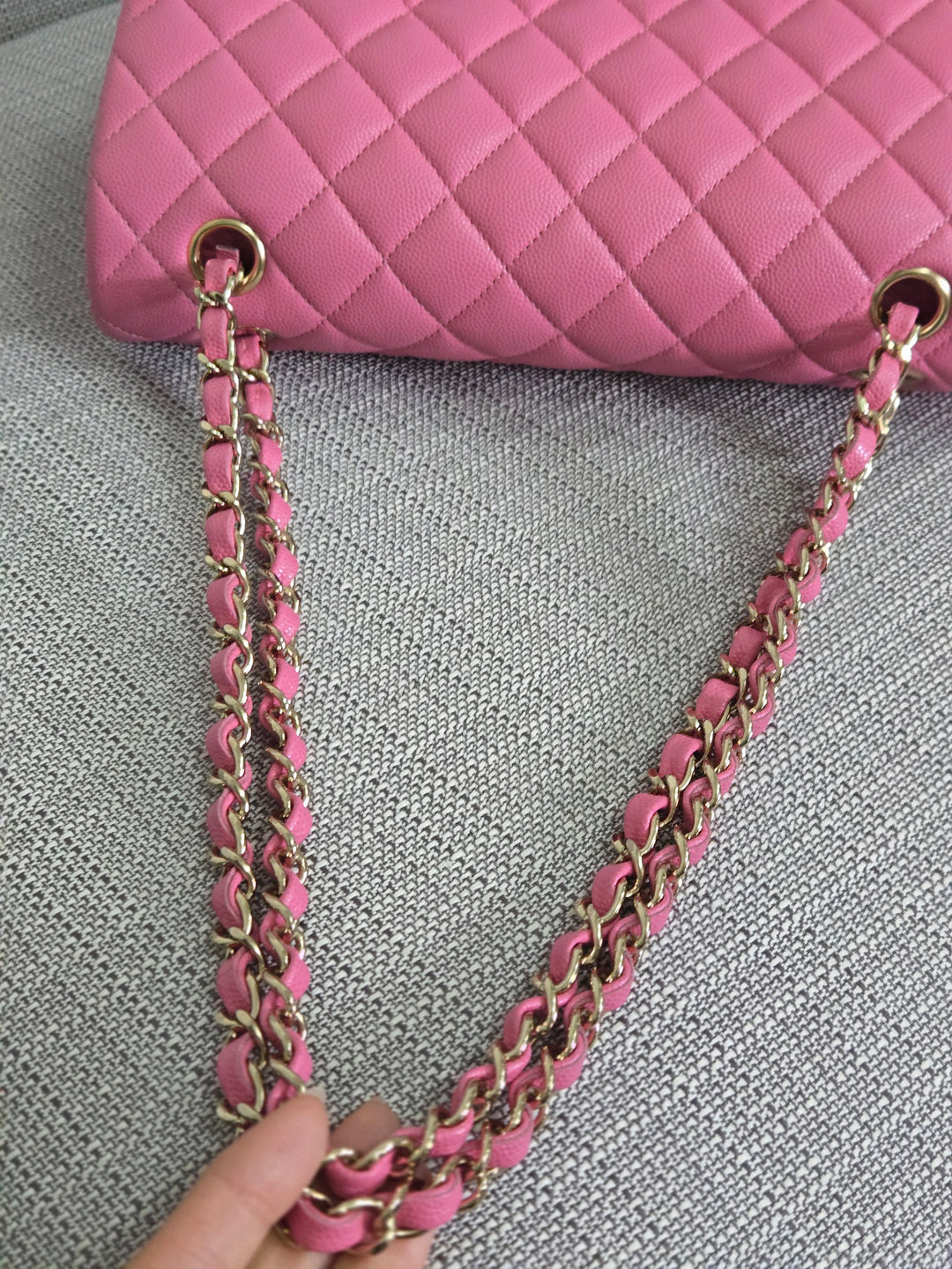 Chanel 21P 2021 Pre spring/summer collection Pink Caviar Champagne GHW 11.12 Timeless Classic Medium ML Double Flap Bag
