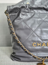 Load image into Gallery viewer, CHANEL 22 size Small in Grey Lambskin aged GHW with detachable pouch
