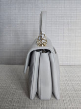 Load image into Gallery viewer, Chanel series 25 Grey Lambskin Chevron Trendy CC Top Handle Flap Bag Size Small with Champagne GHW and Detachable Shoulder strap
