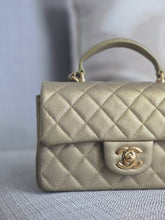 Load image into Gallery viewer, Chanel series 31 21S Gold Caviar GHW Mini Rectangular Top Handle Flap Bag
