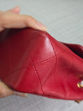 Load image into Gallery viewer, Chanel series 1 Red Lambskin 24K GHW Vintage Classic Mini Flap Bag
