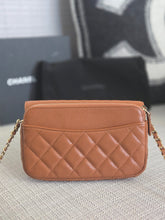 Load image into Gallery viewer, Chanel 2023 Caramel Brown Caviar Champagne GHW New Style Wallet on chain (WOC)
