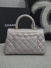 Load image into Gallery viewer, Chanel 22P 2022 Pre Spring/Summer Collection Iridescent Pink Caviar GHW Coco Handle Flap Bag size Small with Detachable Shoulder strap
