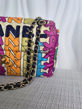 Load image into Gallery viewer, CHANEL 21K Collection 2021 Multicolor Rainbow Quilted Satin Medium Flap Bag LGHW
