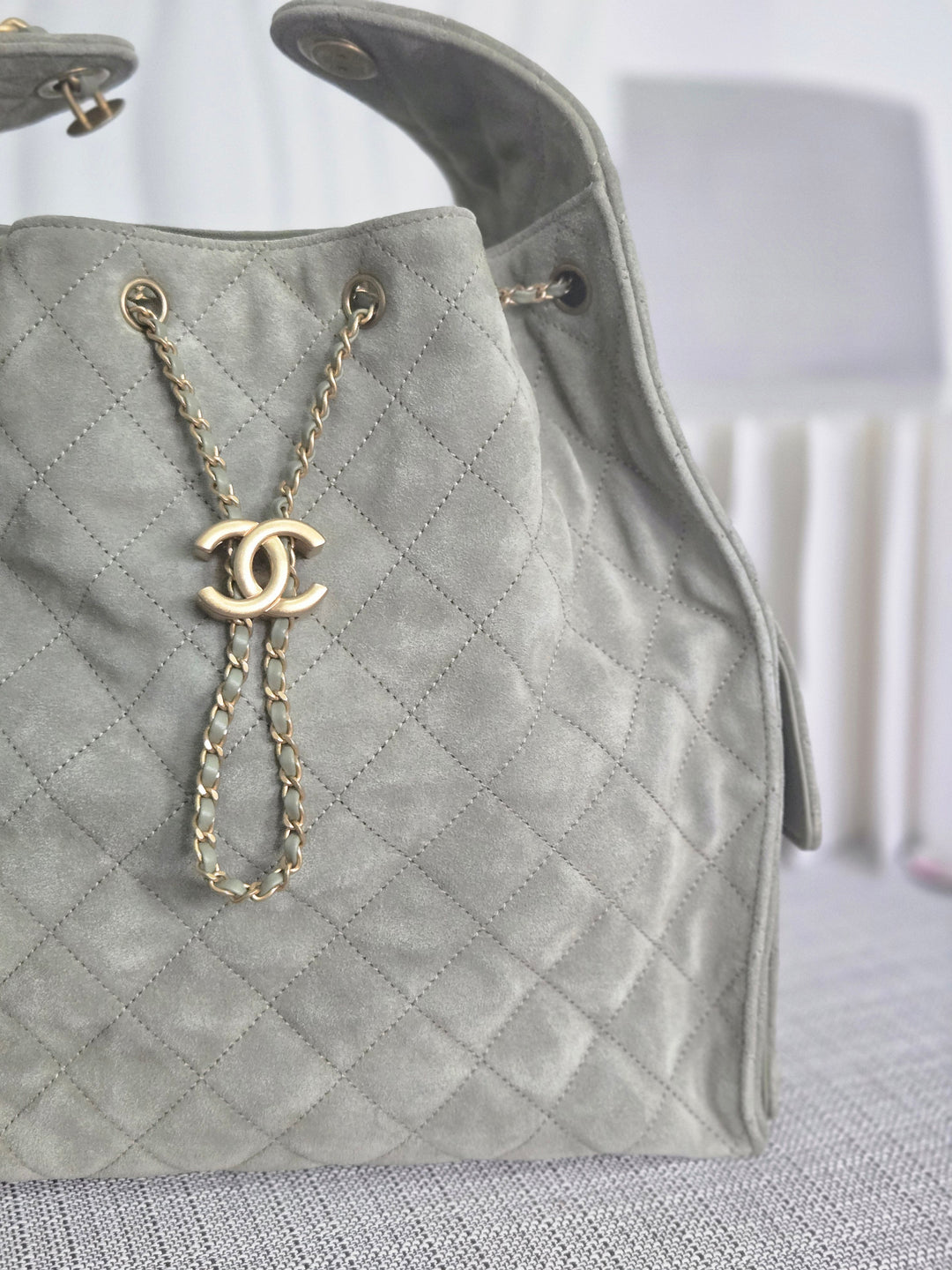 CHANEL 25C collection 2024/2025 cruise collection Khaki Suede Aged GHW 25 Hobo Bag size Medium