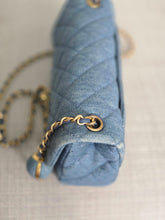 Load image into Gallery viewer, CHANEL 23C 2022/2023 Cruise collection Denim Pearl Crush Adjustable Chain Mini Rectangular Flap Bag with Aged GHW
