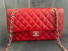 Load image into Gallery viewer, CHANEL 12A series 16 2012 Red Caviar SHW Medium Timeless ML Classic Double Flap Bag
