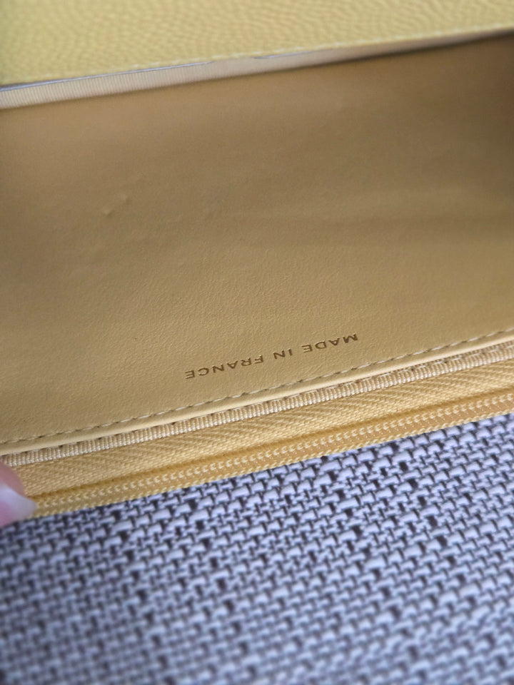 Chanel series 30 2020 Yellow Caviar LGHW Classic Wallet on chain (WOC)