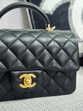 Load image into Gallery viewer, Chanel Black Lambskin GHW Top Handle Mini Rectangular Flap Bag
