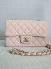 Load image into Gallery viewer, Chanel 23S 2023 Spring/Summer Collection Light Pink Lambskin champagne GHW Mini Rectangular Flap Bag
