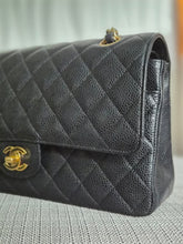 Load image into Gallery viewer, CHANEL series 19 2014 Black caviar GHW 11.12 Medium ML Timeless Classic Double Flap Bag
