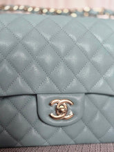 Load image into Gallery viewer, CHANEL 20C series 29 Tiffany Green Caviar LGHW Medium ML Timeless Classic Double Flap Bag
