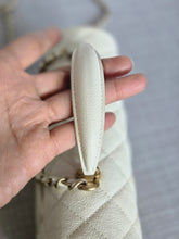 Load image into Gallery viewer, CHANEL 21S Series 31 White Caviar Aged GHW Top Handle Mini Rectangular Flap Bag
