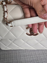 Load image into Gallery viewer, CHANEL 2022 22B Collection White Lambskin Rose Gold Hardware Trendy CC Flap Bag Size Small
