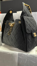 Load image into Gallery viewer, Chanel 25 Hobo Bag with Aged GHW size Small in Black Denim 25S Summer/Spring Collection
