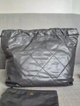 Load image into Gallery viewer, CHANEL 22 size Small in Grey Lambskin aged GHW with detachable pouch
