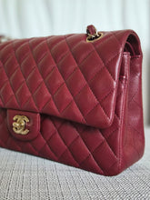 Load image into Gallery viewer, CHANEL 19B collection Series 28 Burgundy Caviar LGHW Medium Timeless Classic Double Flap Bag 11.12
