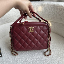 Load image into Gallery viewer, Chanel series 26 Burgundy Calf skin Aged GHW Camera Case bag with top handle
