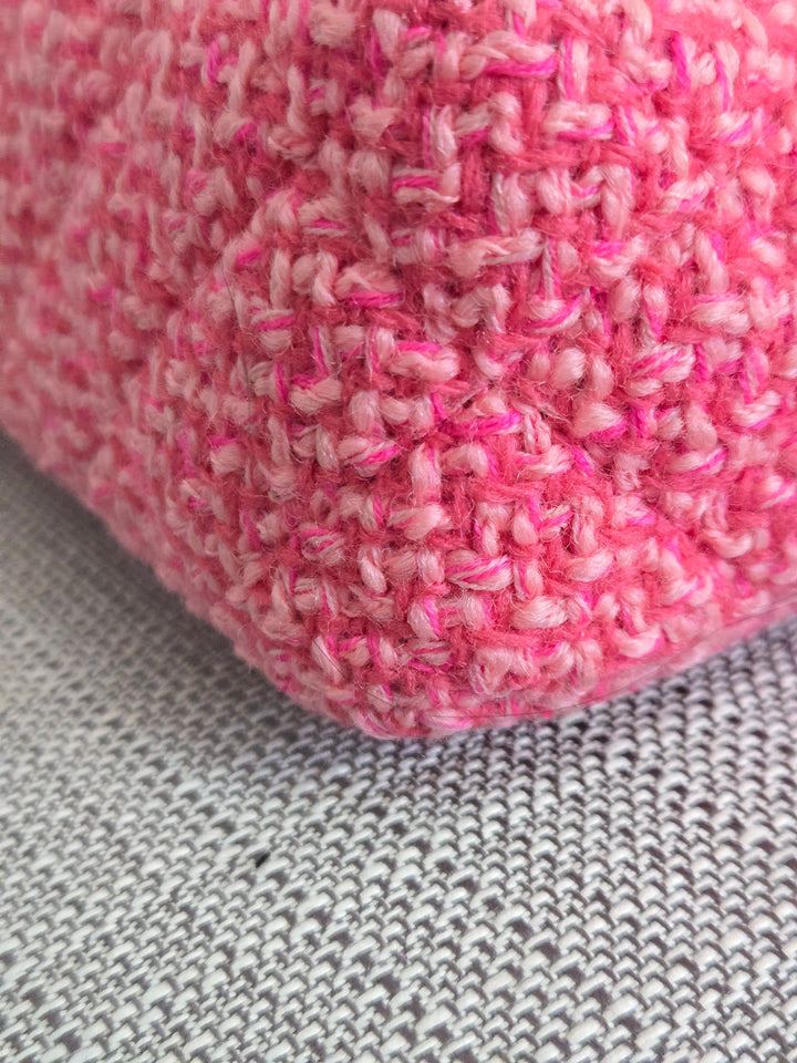 Chanel 22B 2022 Fall/Winter Fuchsia/Light Pink/Dark Pink Tweed Mini Rectangular Flap Bag with Champagne GHW