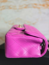 Load image into Gallery viewer, Chanel 21C 2021 Cruise Collection Purple Lambskin Champagne GHW Mini rectangular flap bag
