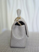 Load image into Gallery viewer, CHANEL 21A light Grey Lambskin Aged GHW Mini Rectangular Flap Bag with Top Handle
