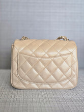 Load image into Gallery viewer, Chanel series 20 15C Collection Pearly Beige Caviar Brushed GHW Square Mini Flap Bag

