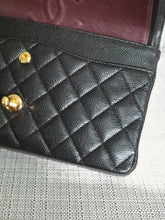 Load image into Gallery viewer, CHANEL series 19 2014 Black caviar GHW 11.12 Medium ML Timeless Classic Double Flap Bag
