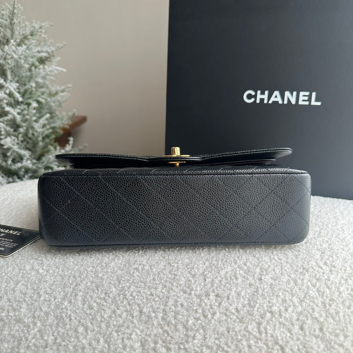 CHANEL series 25 Black Caviar GHW Medium ML Timeless Classic Double Flap Bag 2018