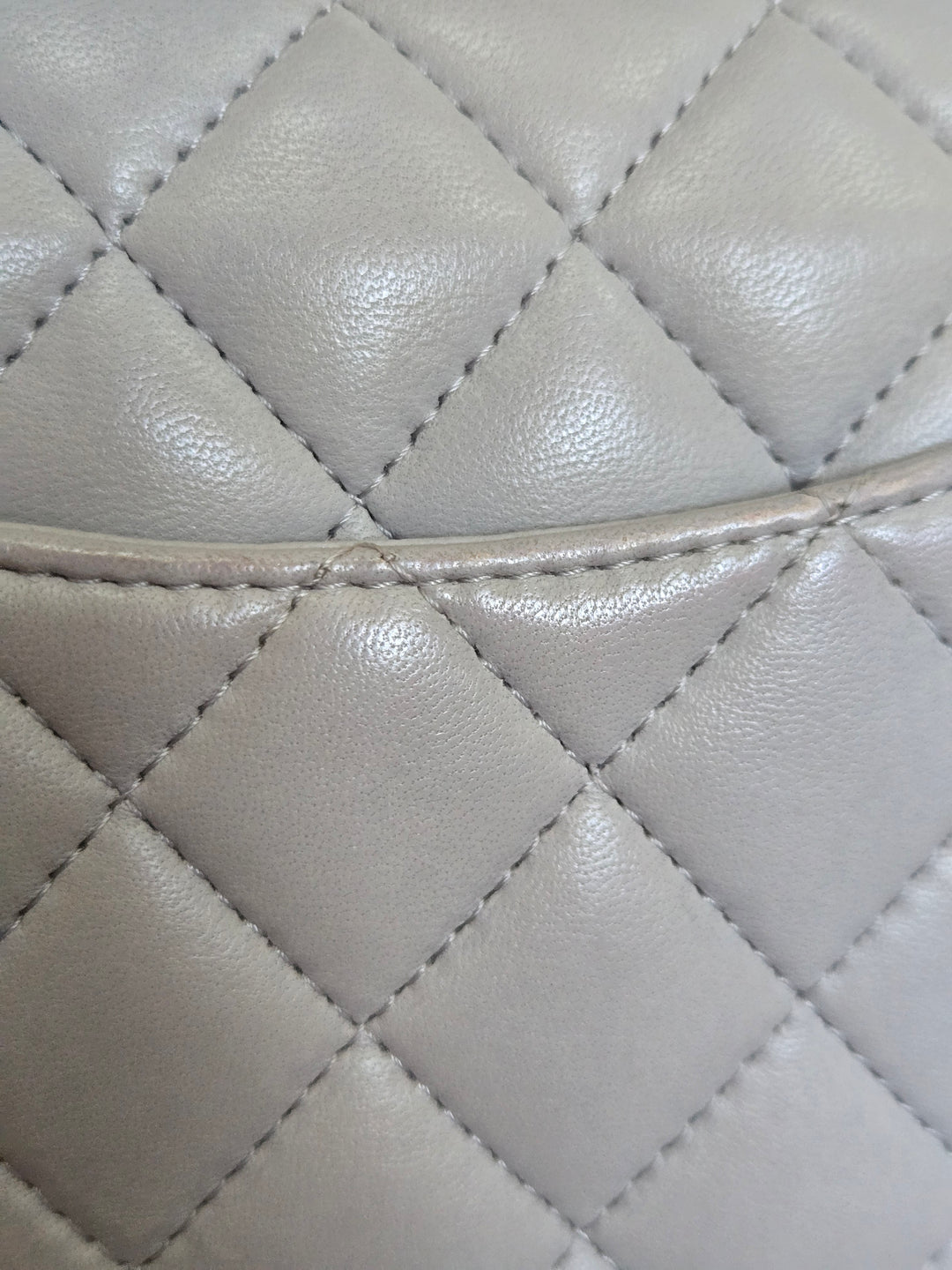 CHANEL 21A light Grey Lambskin Aged GHW Mini Rectangular Flap Bag with Top Handle