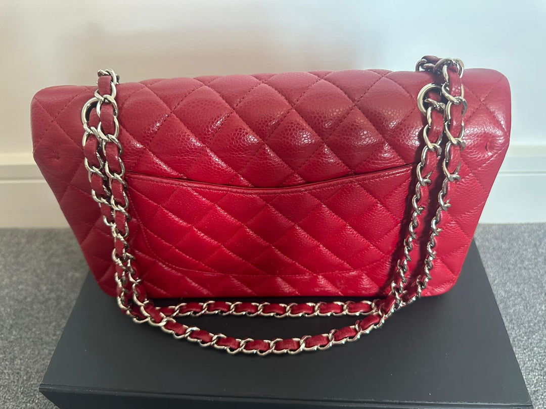 CHANEL 12A series 16 2012 Red Caviar SHW Medium Timeless ML Classic Double Flap Bag