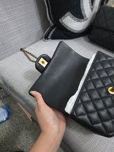 Load image into Gallery viewer, Chanel Black Lambskin GHW Top Handle Mini Rectangular Flap Bag
