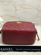 Load image into Gallery viewer, Chanel series 26 Burgundy Calf skin Aged GHW Camera Case bag with top handle
